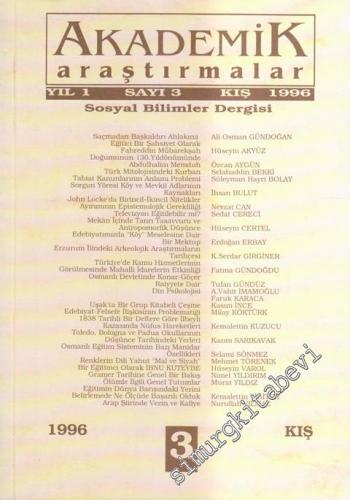 Akademik Araştırmalar: Sosyal Bilimler Dergisi - Sayı: 3    1  Kış