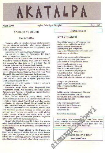 Akatalpa: Aylık Edebiyat Dergisi - Sayı: 63, Mart 2005