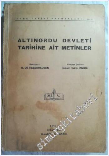 Altınordu Devleti Tarihine Ait Metinler -        1941