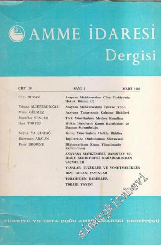 Amme İdaresi Dergisi  - 1  19    Mart