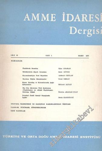 Amme İdaresi Dergisi - Sayı: 1, Cilt: 10 Mart 1977