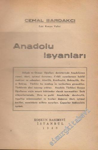 Anadolu İsyanları İMZALI -        1940