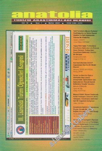 Anatolia Turizm Araştırmaları Dergisi  - Sayı: 1  16    Bahar