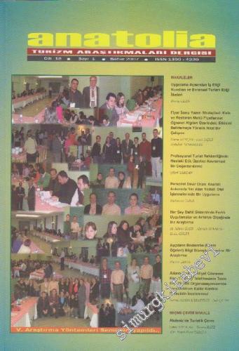 Anatolia Turizm Araştırmaları Dergisi  - Sayı: 1  18    Bahar