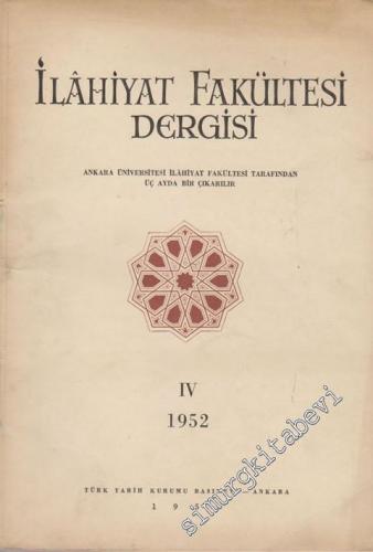 Ankara Üniversitesi İlahiyat Fakültesi Dergisi - Sayı: 4, Yıl: 1952