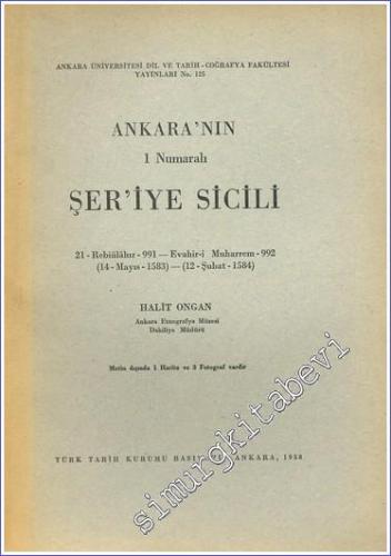Ankara'nın Bir Numaralı Şer'iye Sicili -        1958