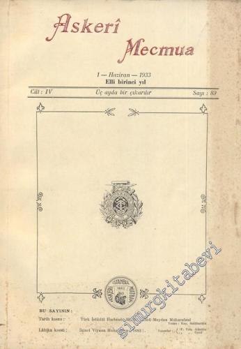 Askeri Mecmua - Cilt: 4 Sayı: 89, 1 Haziran 1933