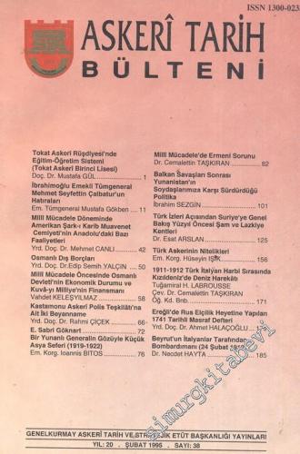 Askeri Tarih Bülteni Dergisi - Sayı: 38    20  Şubat
