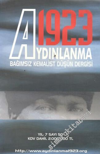 Aydınlanma 1923 Bağımsız Kemalist Düşün Dergisi - Sayı: 50    Yıl: 7  Eylül - Ekim  2003