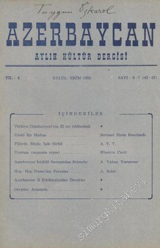 Azerbaycan - Aylık Kültür Dergisi - Sayı: 6-7 (42-43), Eylül - Ekim 1955