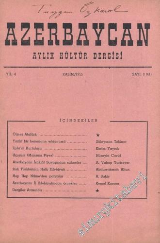 Azerbaycan - Aylık Kültür Dergisi - Sayı: 8 (44), Kasım 1955