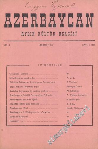 Azerbaycan - Aylık Kültür Dergisi - Sayı: 9 (45), Aralık 1955