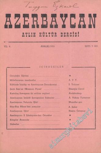 Azerbaycan - Aylık Kültür Dergisi - Sayı: 9 (45), Aralık 1955