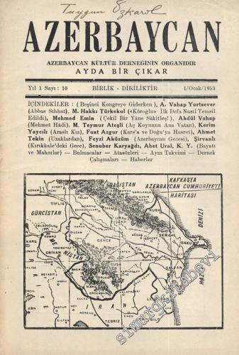 Azerbaycan - Azerbaycan Kültür Derneği Organı - Sayı: 10, Şubat 1953