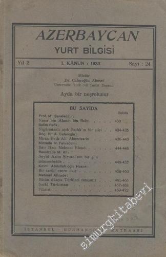 Azerbaycan Yurt Bilgisi - 24, Yıl: 1933
