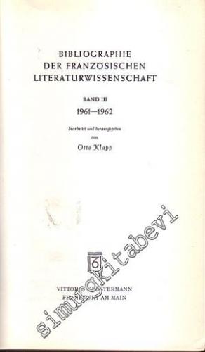 Bibliyographie Der Französischen Literatürwissenschaft , Band III