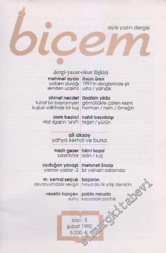 Biçem Aylık Yazın Dergisi - Sayı: 5      Şubat