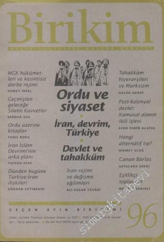 Birikim Aylık Sosyalist Kültür Dergisi - 96 Nisan
