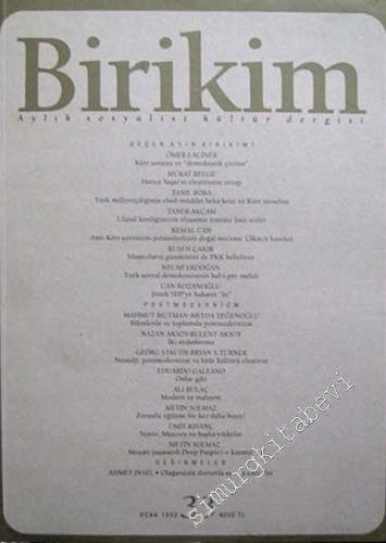 Birikim Aylık Sosyalist Kültür Dergisi - Sayı: 33, Ocak 1992