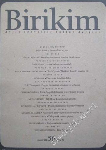 Birikim Aylık Sosyalist Kültür Dergisi - Sayı: 56, Aralık 1993