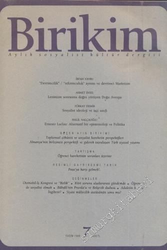 Birikim Aylık Sosyalist Kültür Dergisi - Sayı: 7, Kasım 1989