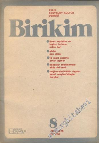 Birikim Aylık Sosyalist Kültür Dergisi - Sayı: 8, Ekim 1975