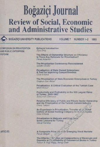 Boğaziçi Journal: Review of Social, Economic and Administrative Studie