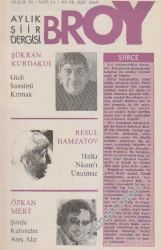 Broy Aylık Şiir Dergisi - Sayı: 14      Aralık
