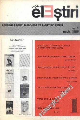 Çağdaş Eleştiri - Aylık Edebiyat Dergisi - Sayı: 1 Yıl: 5 Ocak