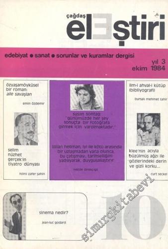 Çağdaş Eleştiri - Aylık Edebiyat Dergisi - Sayı: 10 Yıl: 3 Ekim
