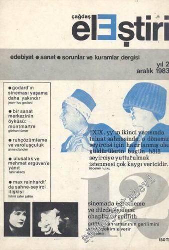 Çağdaş Eleştiri: Aylık Edebiyat Dergisi  - Sayı: 12    Yıl: 2  Aralık