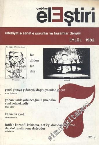 Çağdaş Eleştiri: Aylık Edebiyat Dergisi  - Sayı: 7    Yıl: 1  Eylül