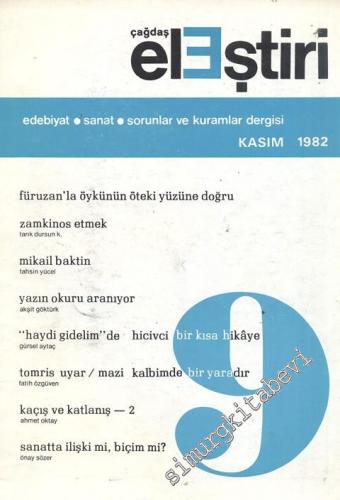 Çağdaş Eleştiri: Aylık Edebiyat Dergisi  - Sayı: 9    Yıl: 1  Kasım