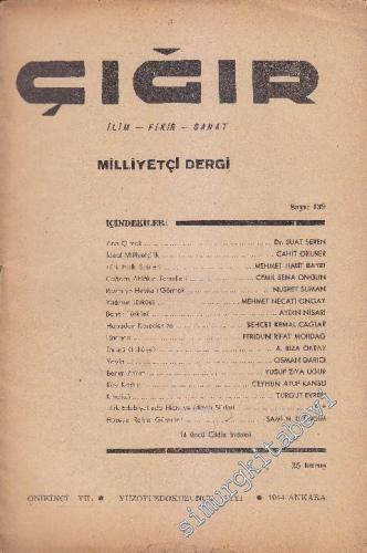 Çığır İlim - Fikir - Sanat Milliyetçi Dergi - Sayı: 139  14  12  Mayıs