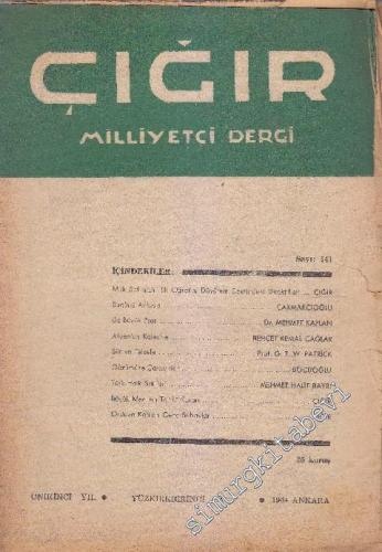 Çığır  Milliyetçi Dergi - Sayı: 141  15  12  Ağustos