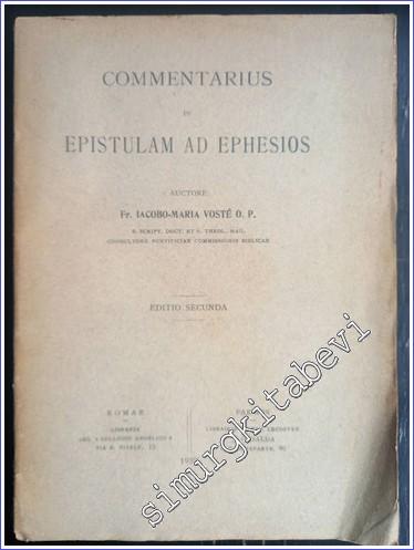 Commentarius in Epistulam ad Ephesios -        1932