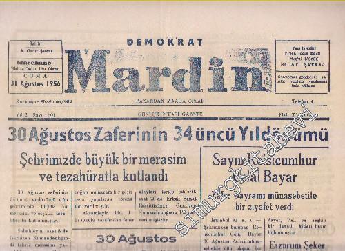 Demokrat Mardin Günlük Siyasi Gazete - 30 Ağustos Zaferinin 34üncü Yıl