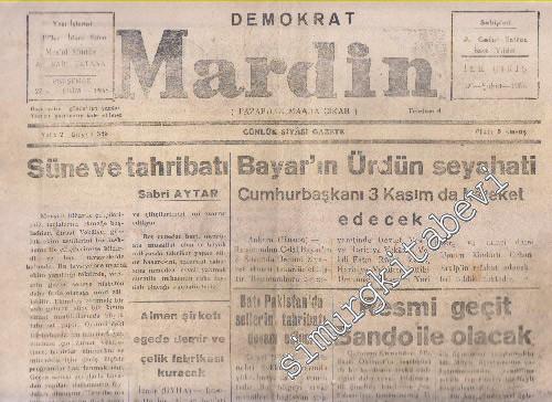 Demokrat Mardin Günlük Siyasi Gazete - Bayar'ın Ürdün Seyahati - Sayı: