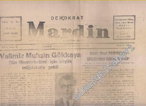 Demokrat Mardin - Sayı: 95  Yıl: 1    Ekim 1954