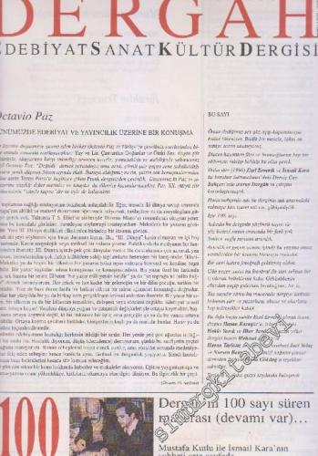 Dergah Aylık Edebiyat Sanat Kültür Dergisi - Sayı: 100 IX Haziran