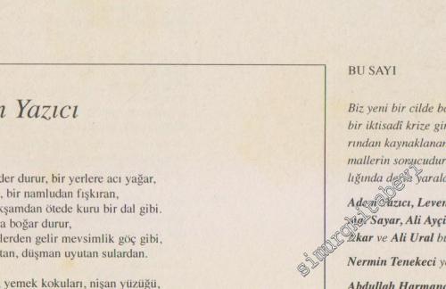 Dergâh: Aylık Edebiyat Sanat Kültür Dergisi - Sayı: 134, Nisan 2001, Cilt: 12