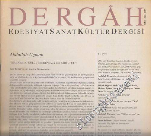 Dergâh: Aylık Edebiyat Sanat Kültür Dergisi - Sayı: 138, Ağustos 2001, Cilt: 12