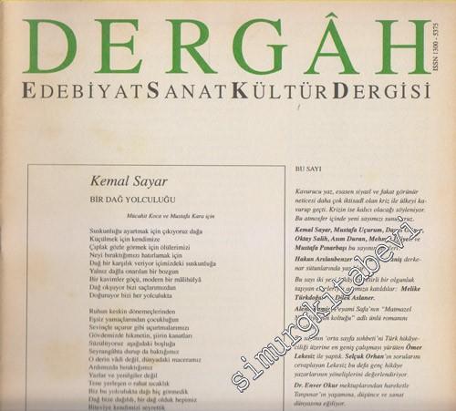 Dergâh: Aylık Edebiyat Sanat Kültür Dergisi - Sayı: 139, Eylül 2001, Cilt: 12