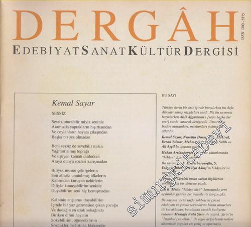 Dergâh: Aylık Edebiyat Sanat Kültür Dergisi - Sayı: 140, Ekim 2001, Cilt: 12
