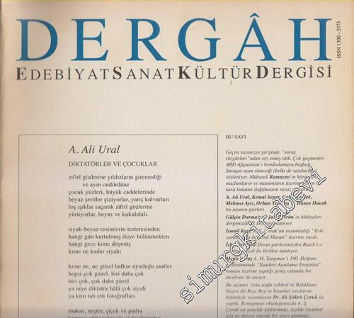 Dergâh: Aylık Edebiyat Sanat Kültür Dergisi - Sayı: 141, Kasım 2001, Cilt: 12
