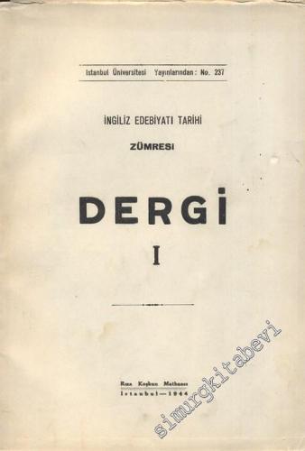 Dergi 1: İngiliz Edebiyatı Tarihi Zümresi - Sayı: 1, Yıl: 1944       1944
