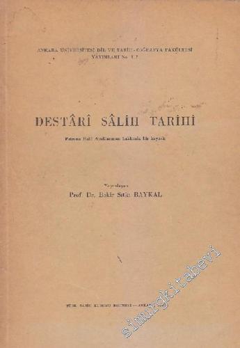 Destâri Salih Tarihi - Patrona Halil Ayaklanması Hakkında Bir Kaynak