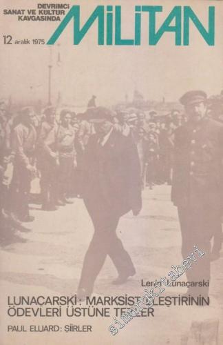 Devrimci Sanat ve Kültür Kavgasında Militan Dergisi - Sayı: 12    Yıl: 2  Aralık