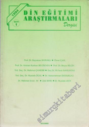 Din Eğitimi Araştırmaları Dergisi - Sayı 1,  Yıl: 1994