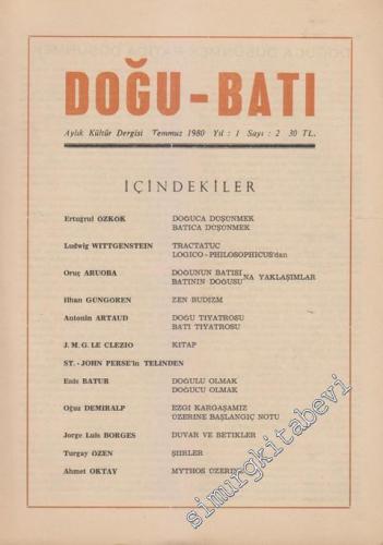 Doğu Batı Aylık Kültür Dergisi - Sayı: 2    Yıl: 1  Temmuz